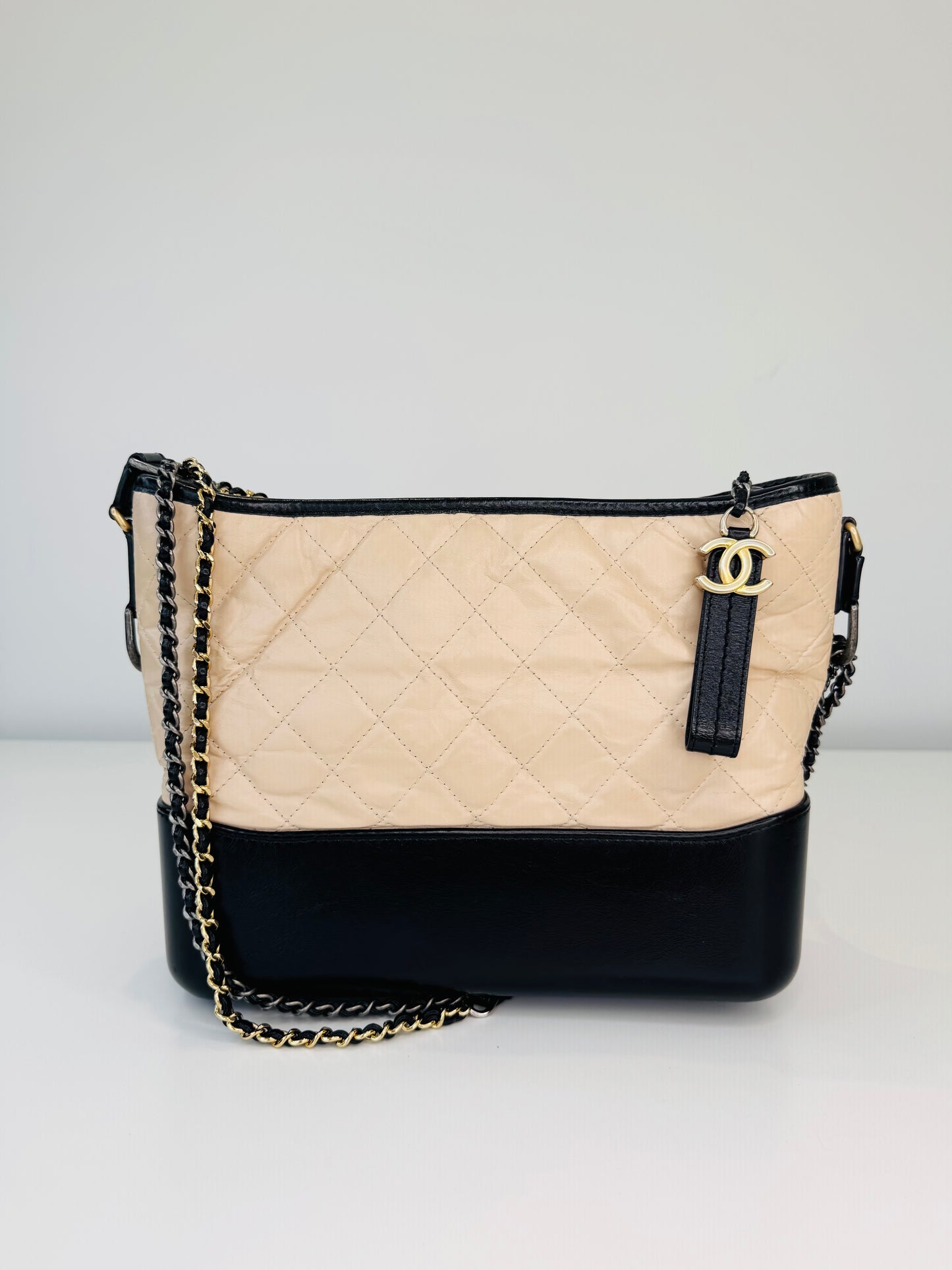 Crumpled Calfskin Leather Medium Gabrielle Bag