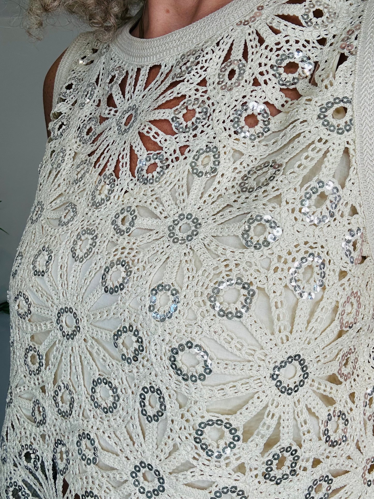 Sequin Crochet Tank - Size 2