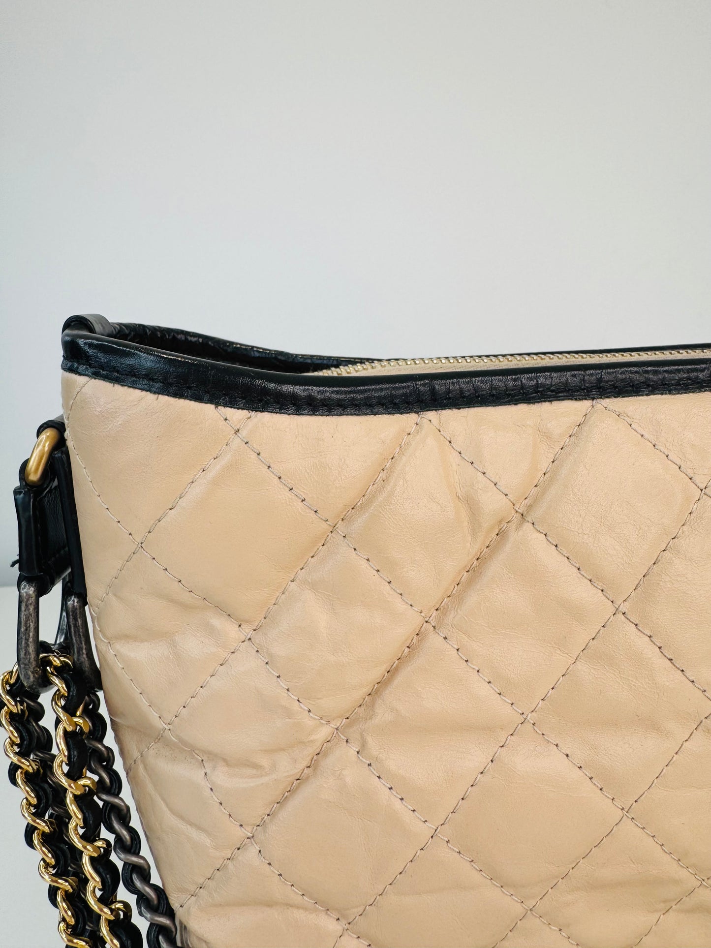 Crumpled Calfskin Leather Medium Gabrielle Bag