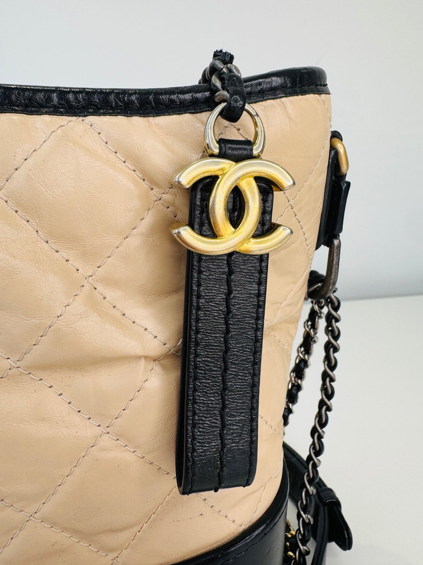 Crumpled Calfskin Leather Medium Gabrielle Bag