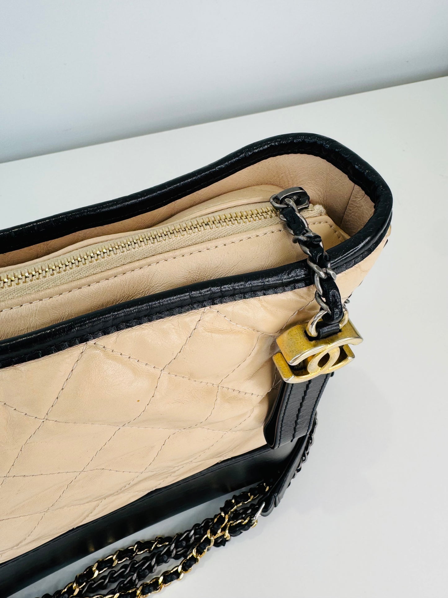 Crumpled Calfskin Leather Medium Gabrielle Bag