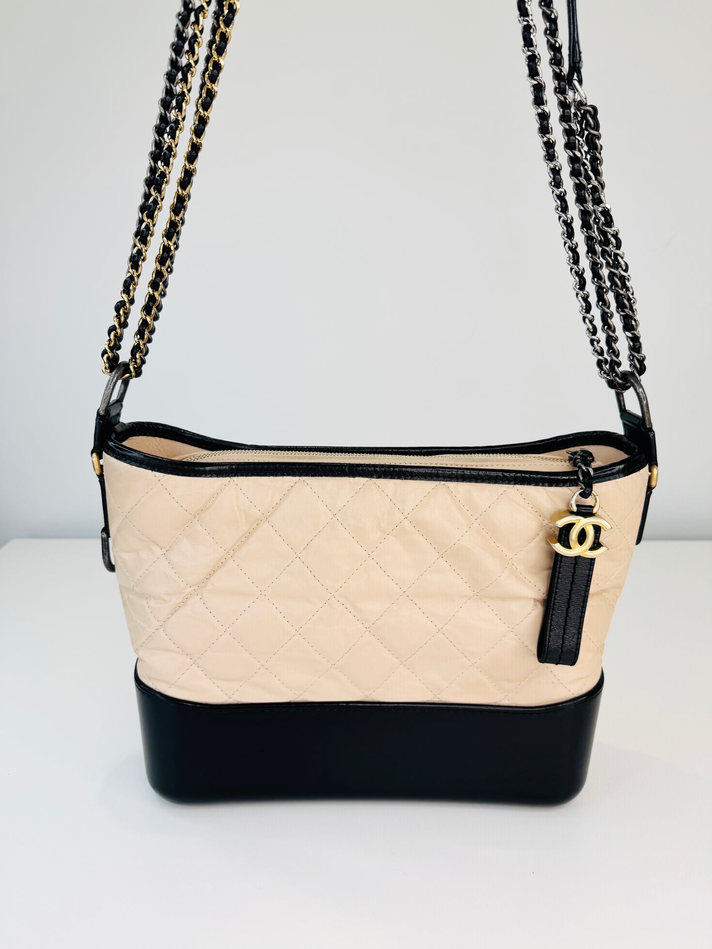 Crumpled Calfskin Leather Medium Gabrielle Bag