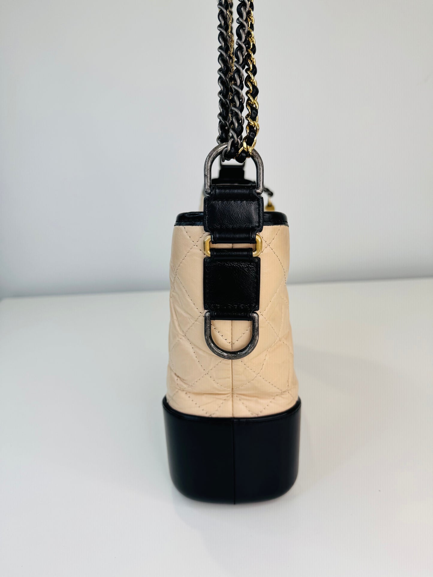 Crumpled Calfskin Leather Medium Gabrielle Bag
