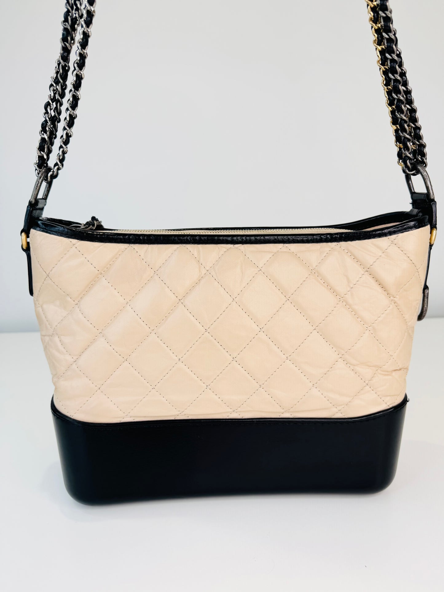 Crumpled Calfskin Leather Medium Gabrielle Bag