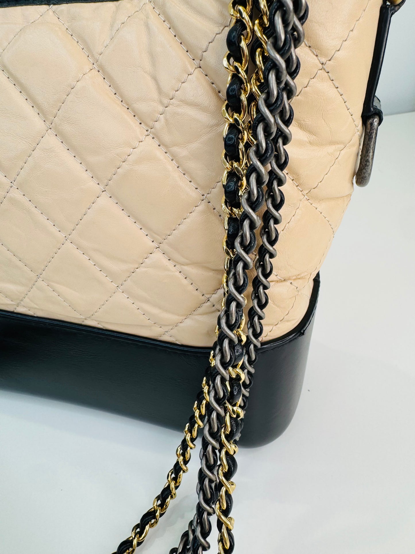 Crumpled Calfskin Leather Medium Gabrielle Bag