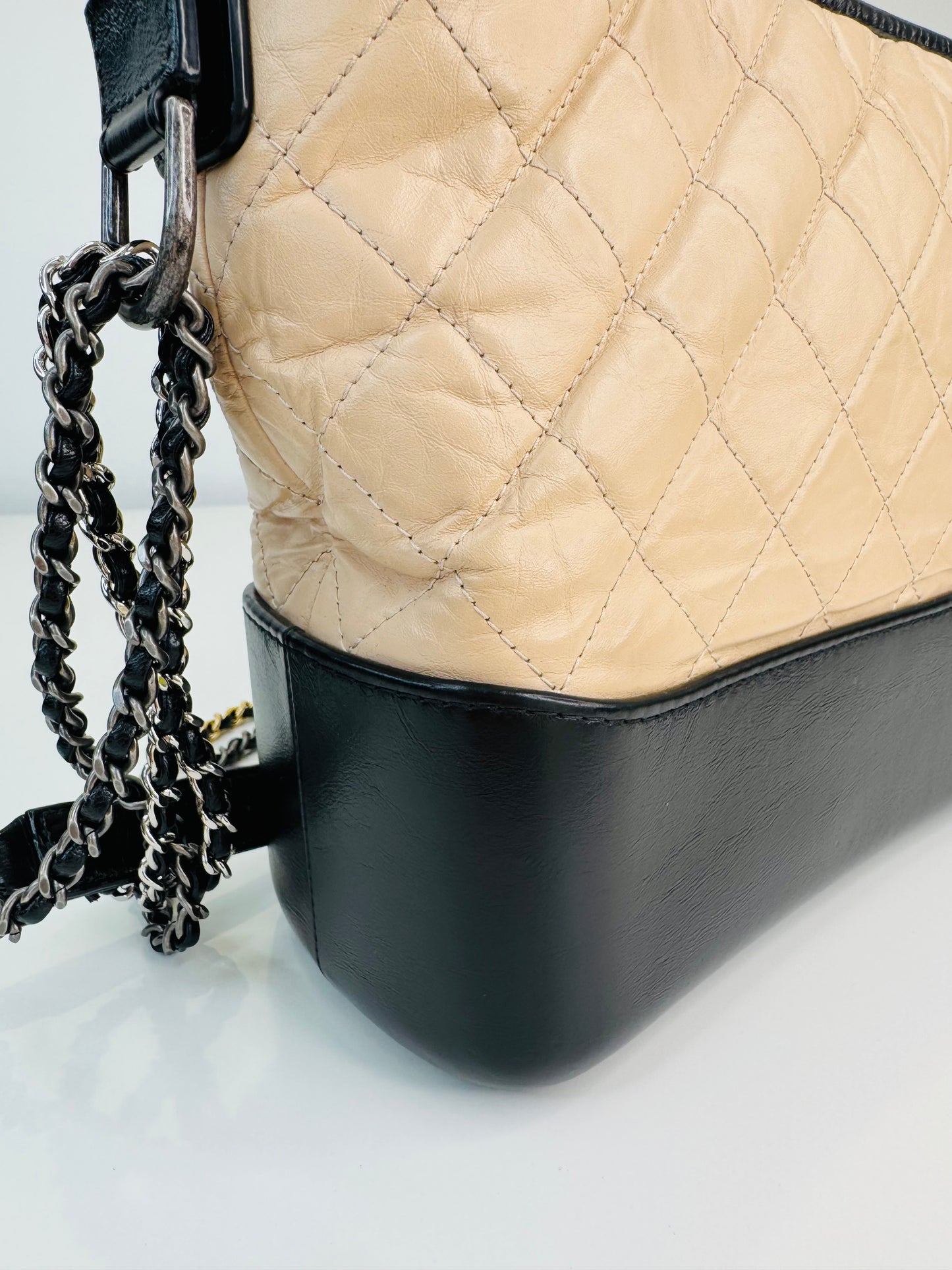 Crumpled Calfskin Leather Medium Gabrielle Bag