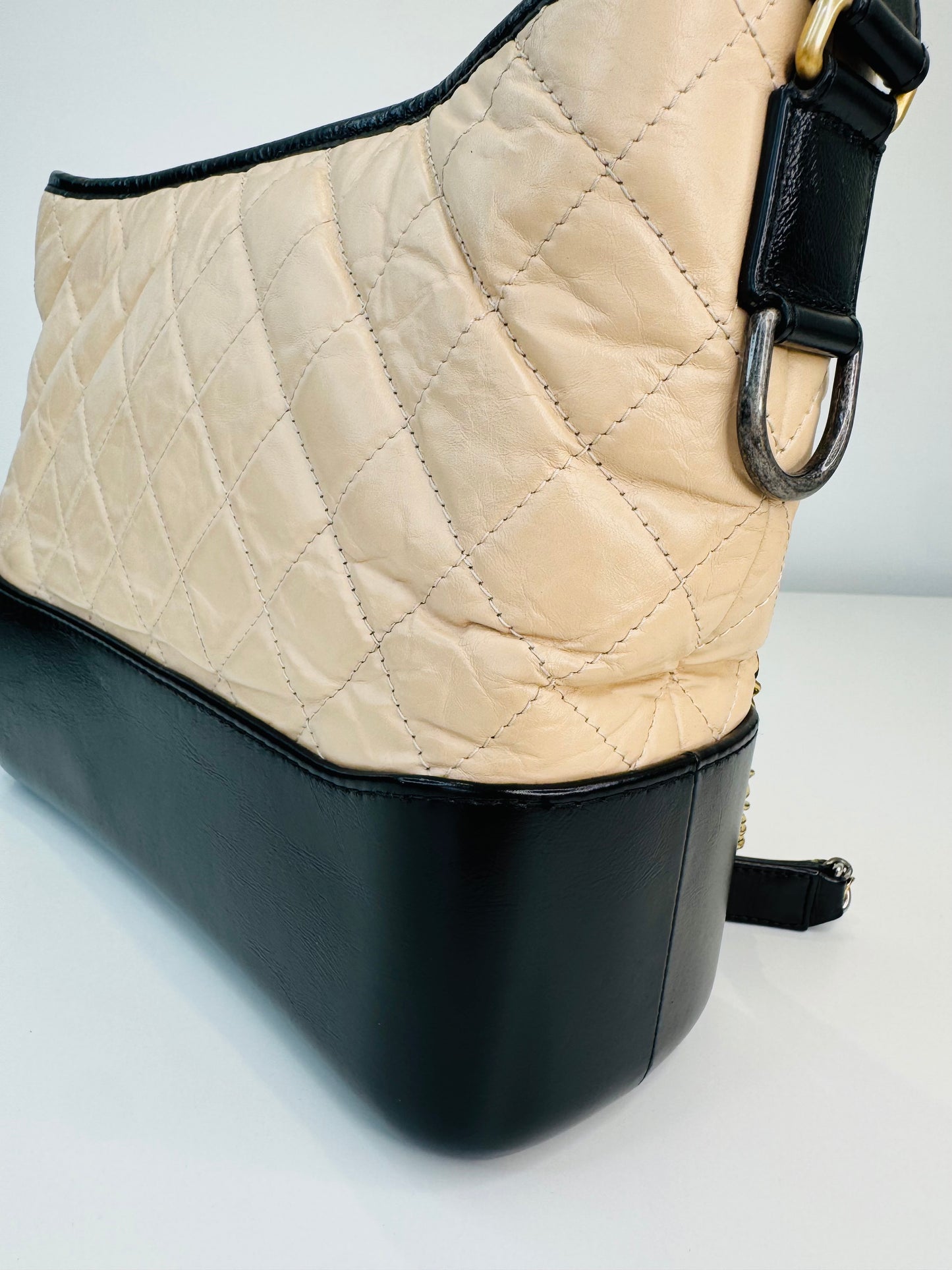 Crumpled Calfskin Leather Medium Gabrielle Bag