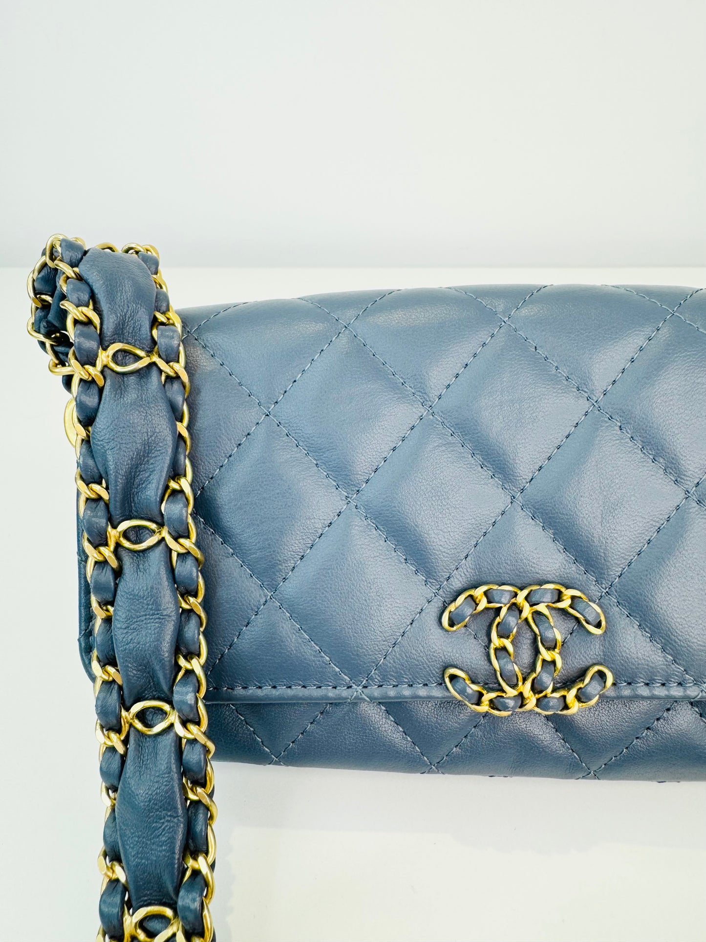 Crumpled Calfskin Quilted Braided CC Mini Flap Bag