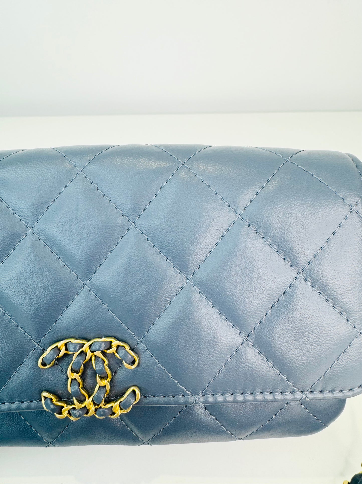 Crumpled Calfskin Quilted Braided CC Mini Flap Bag