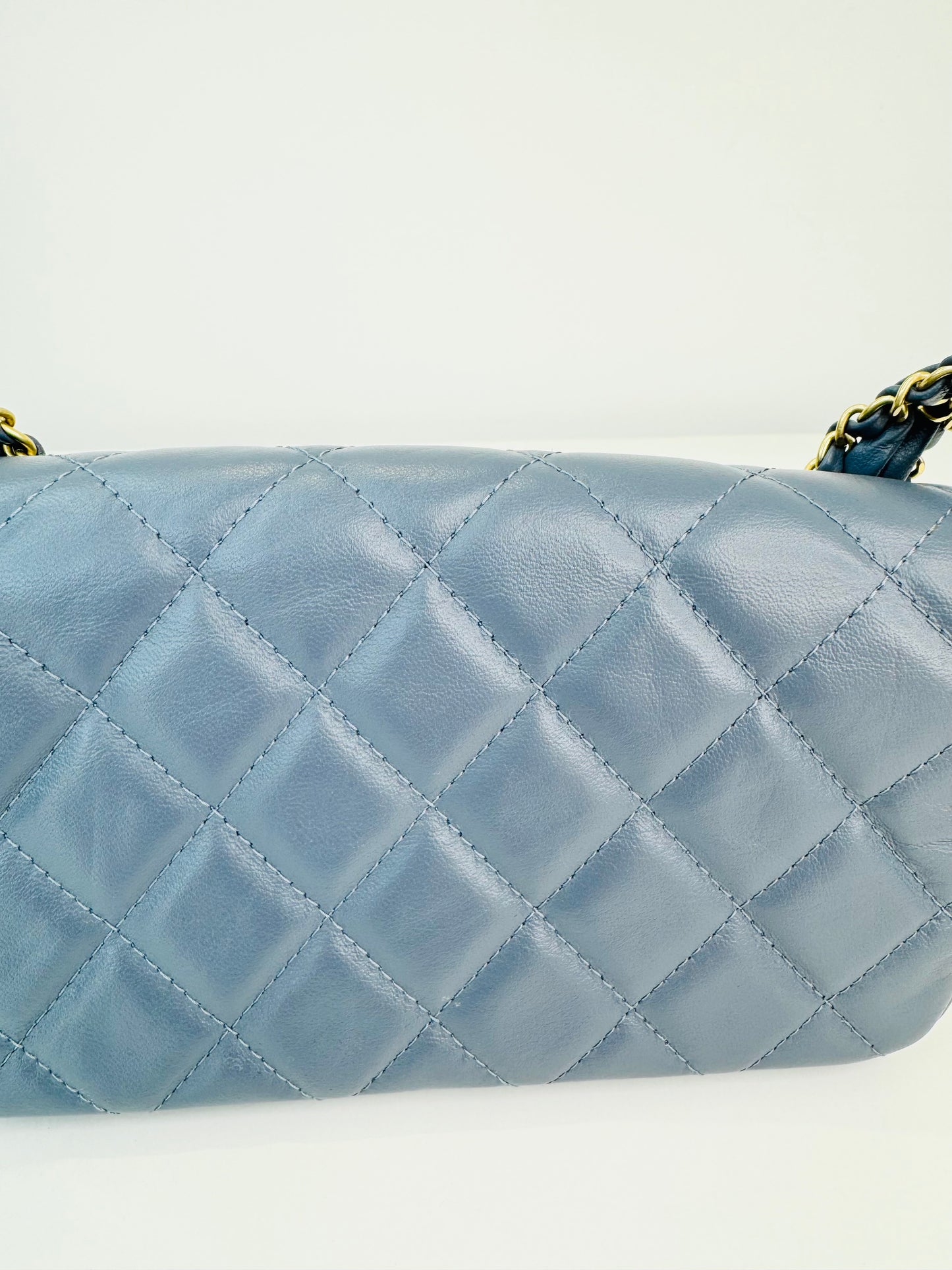 Crumpled Calfskin Quilted Braided CC Mini Flap Bag