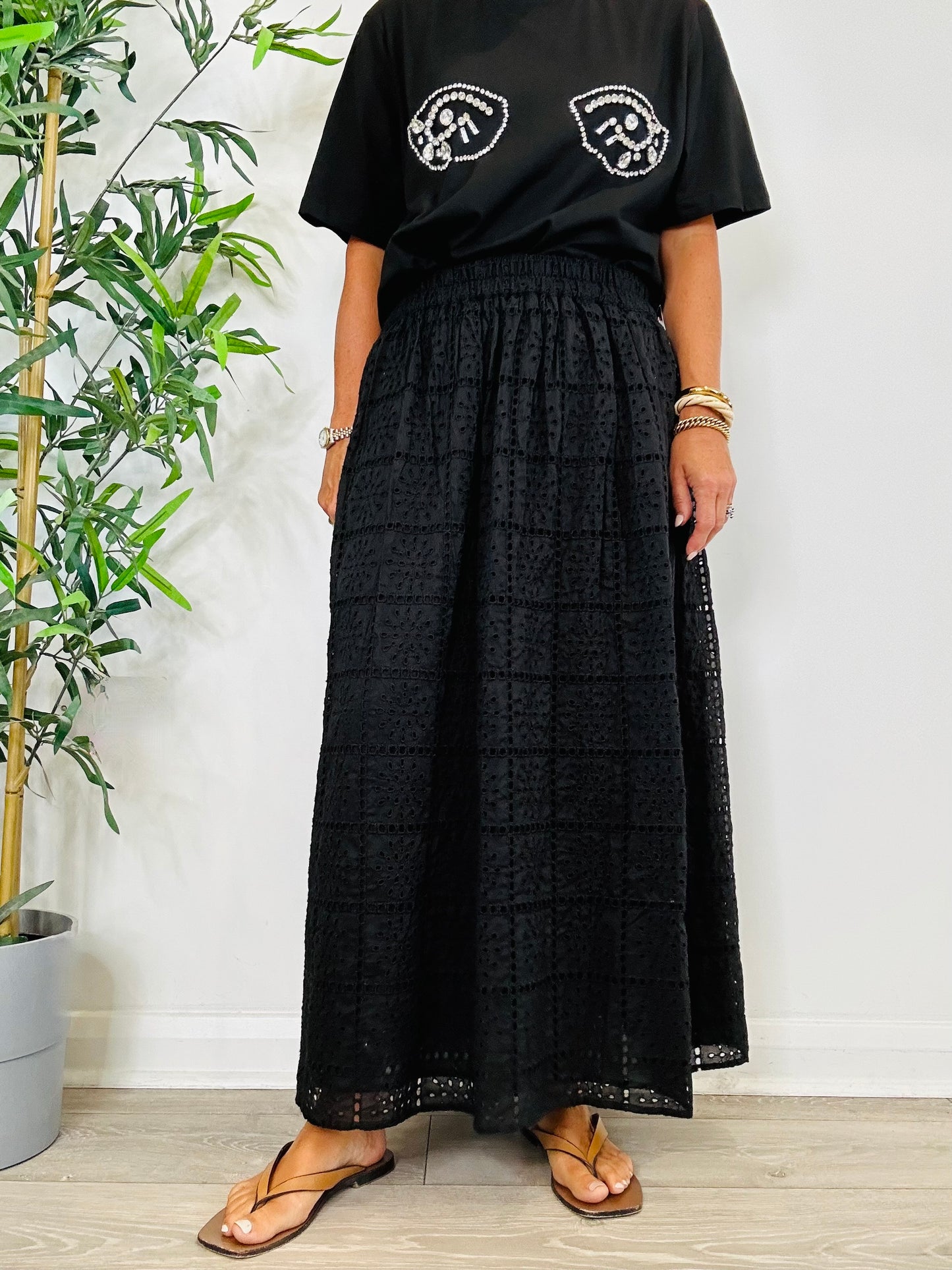 Cotton Broderie Skirt - Size M