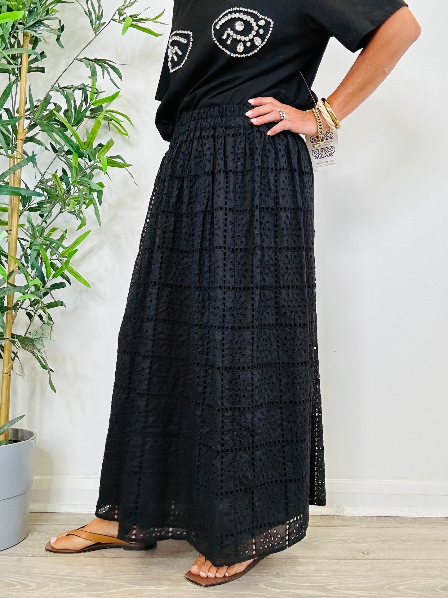 Cotton Broderie Skirt - Size M