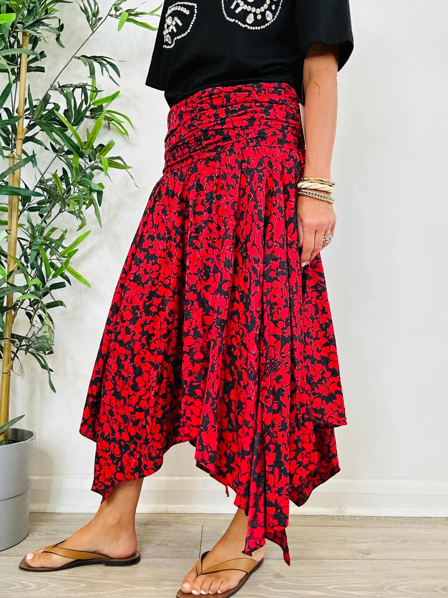 Patterned Ruched Skirt - Size 36