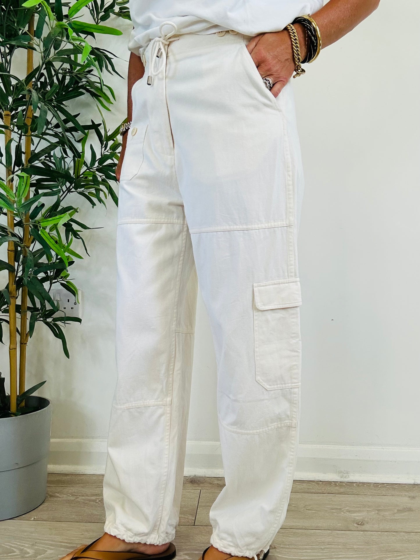 Cotton Cargo Trousers - Size 36