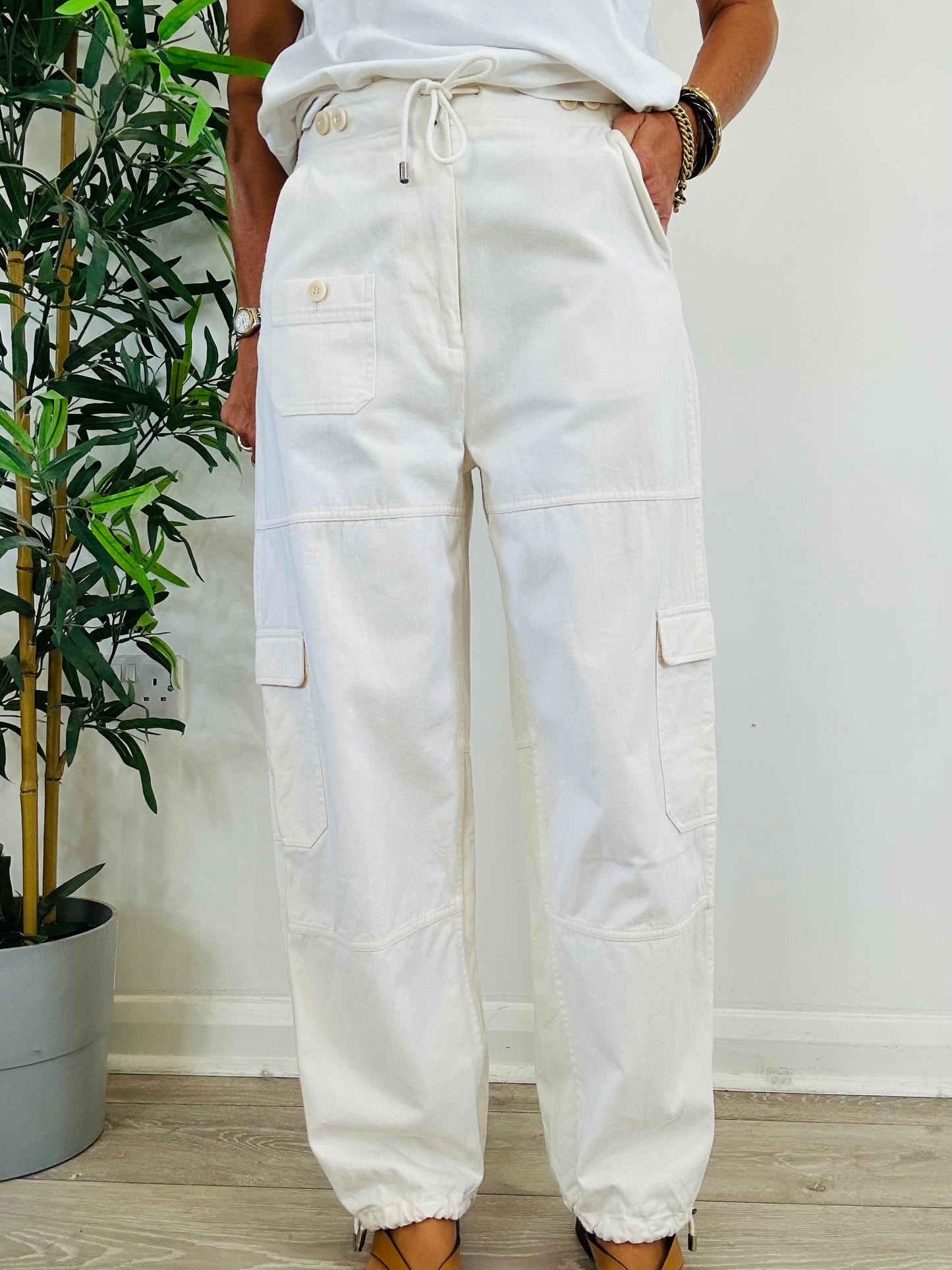 Cotton Cargo Trousers - Size 36