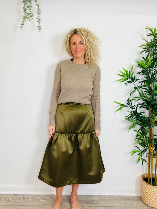 Satin Phoebe Skirt - Size 2