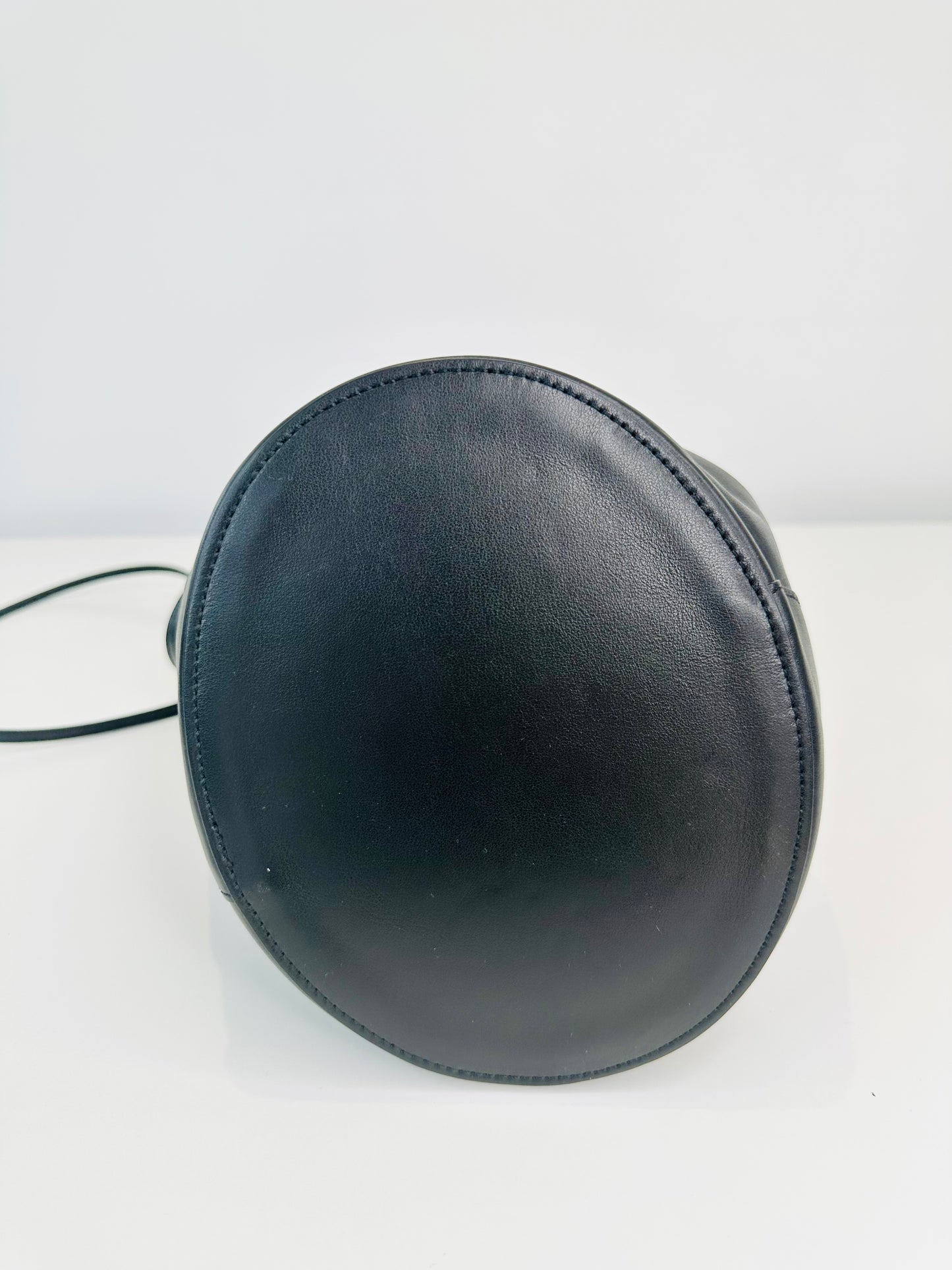 Leather Vase Bucket Bag
