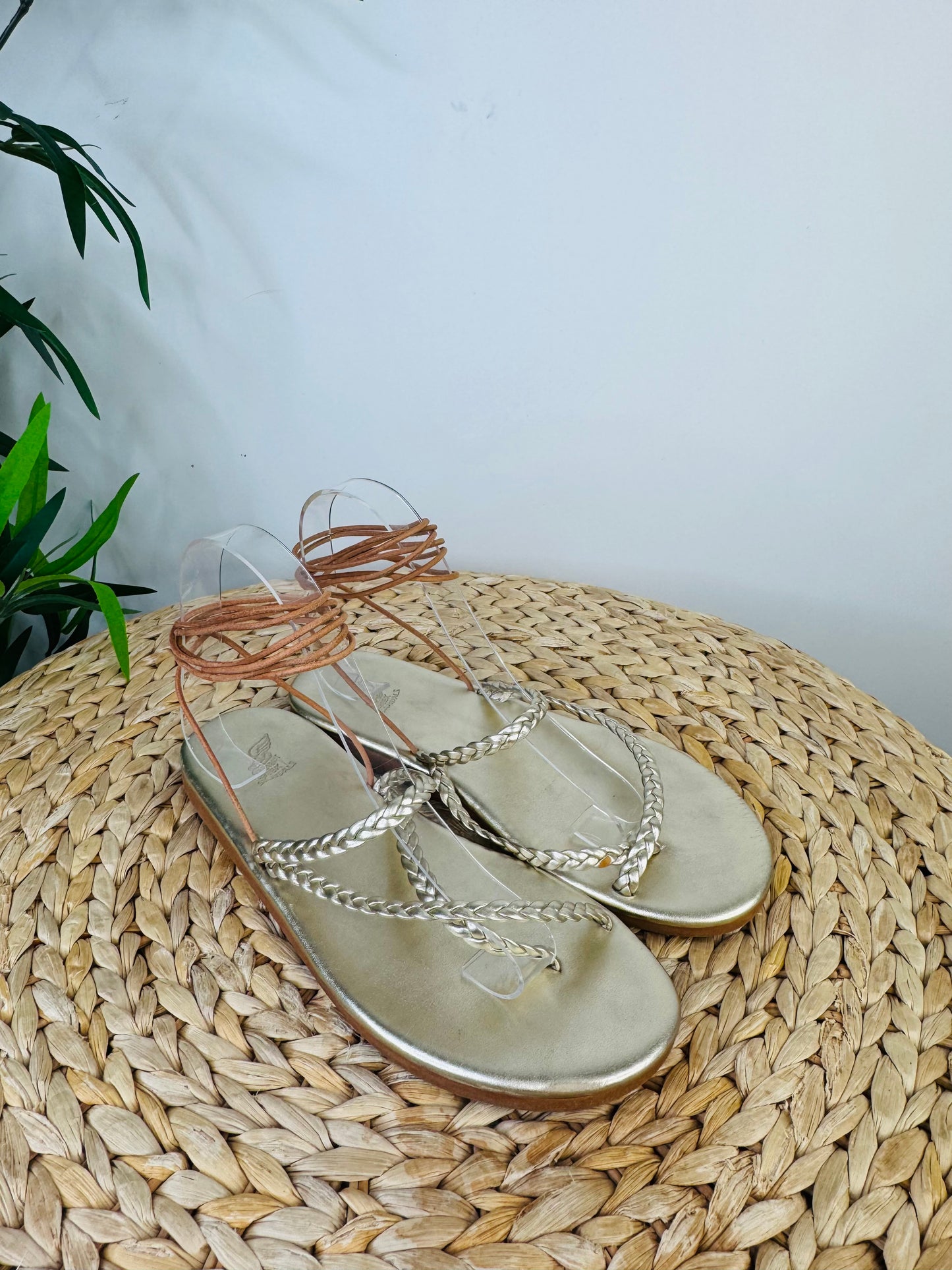 Metallic Braided Sandals - Size 39