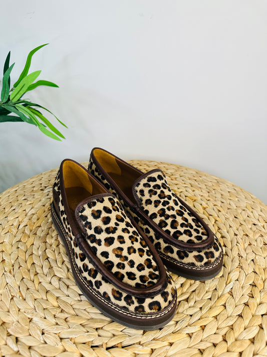 Leopard Print Loafers - Size 40