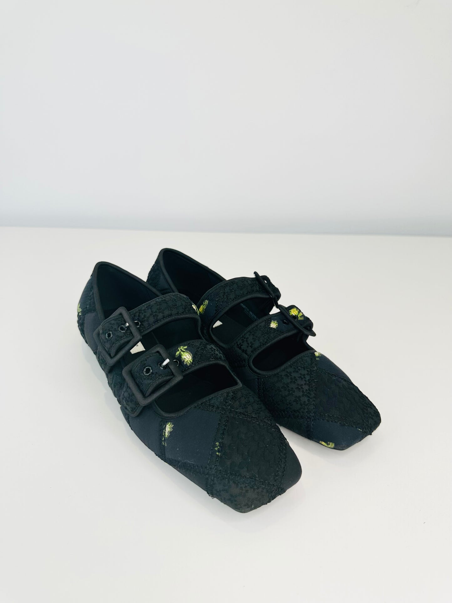 Quilted Mary Jane Flats - Size 39