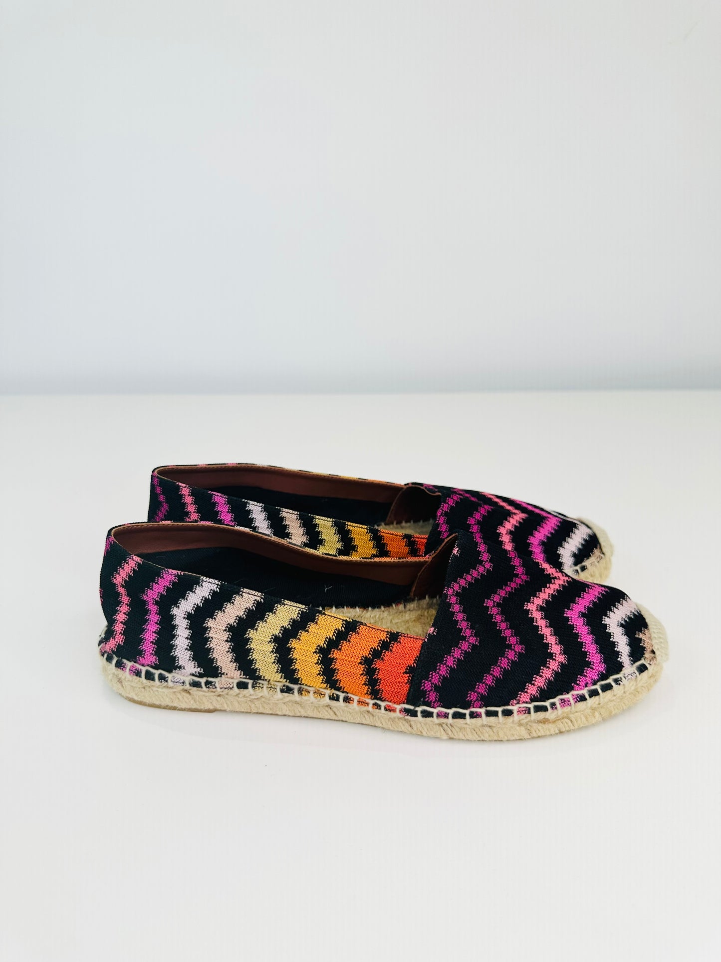 Chevron Knit Espadrilles - Size 38