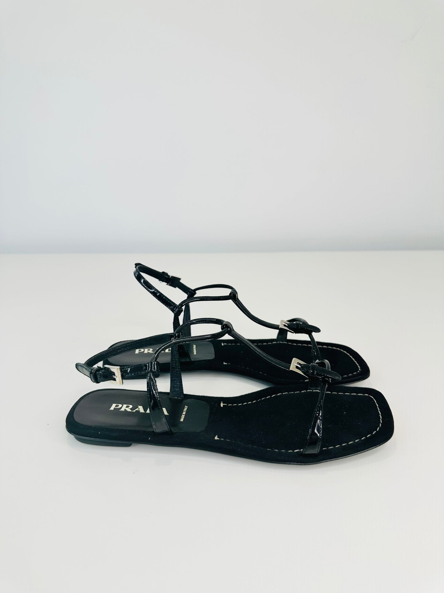 Patent Leather Sandals - Size 37