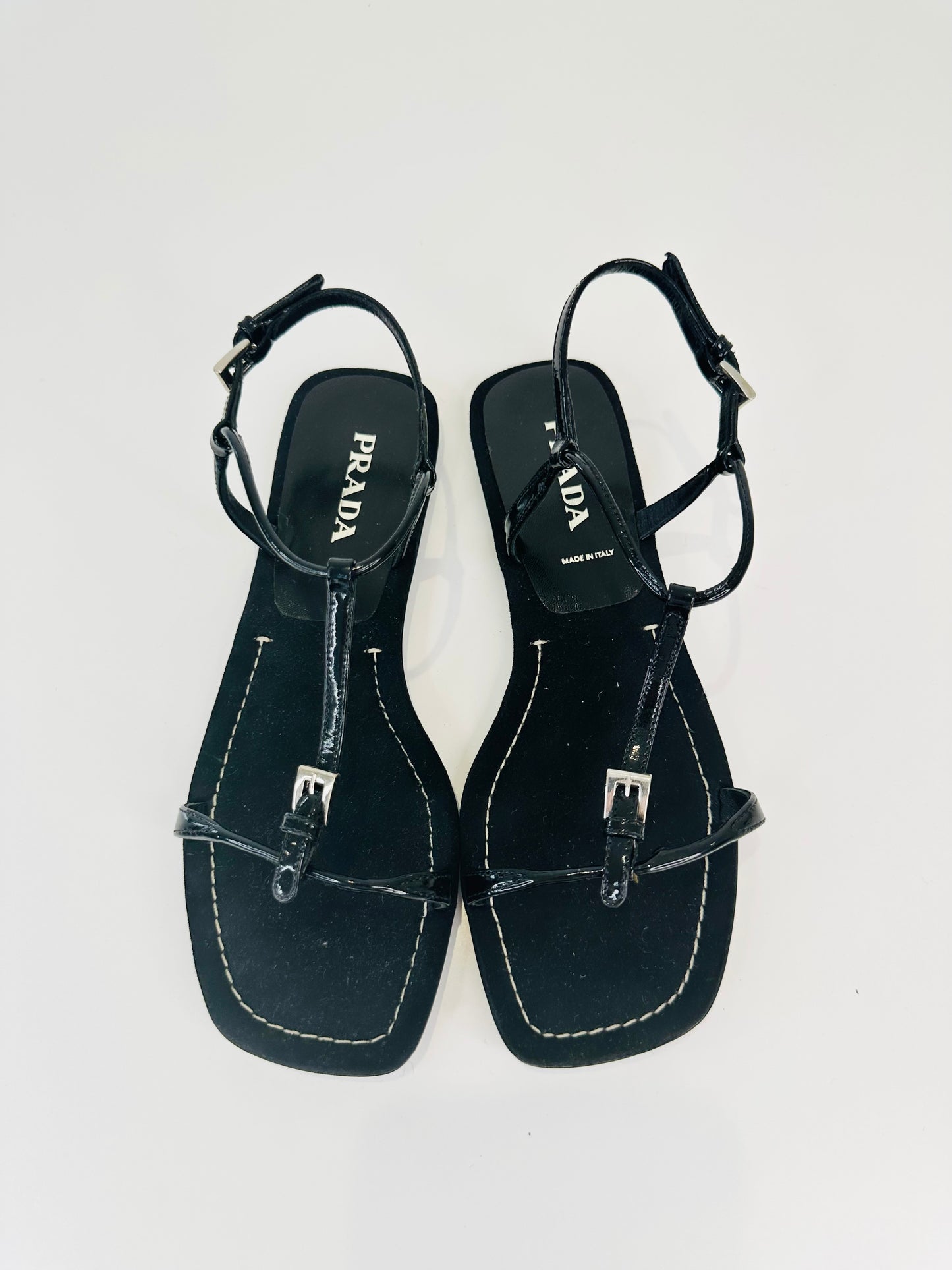 Patent Leather Sandals - Size 37