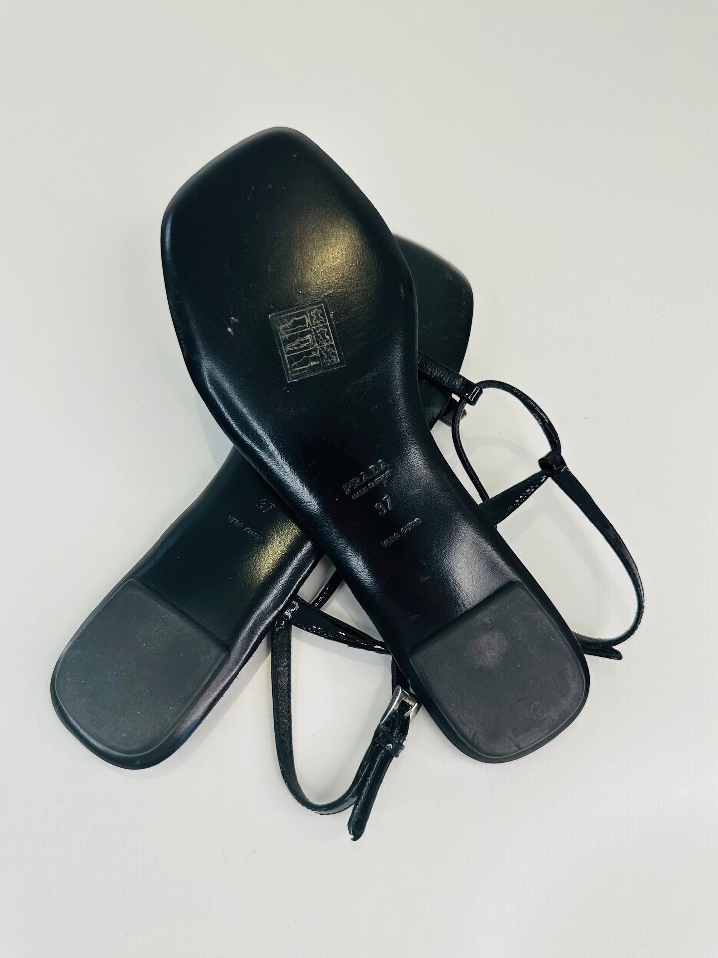 Patent Leather Sandals - Size 37