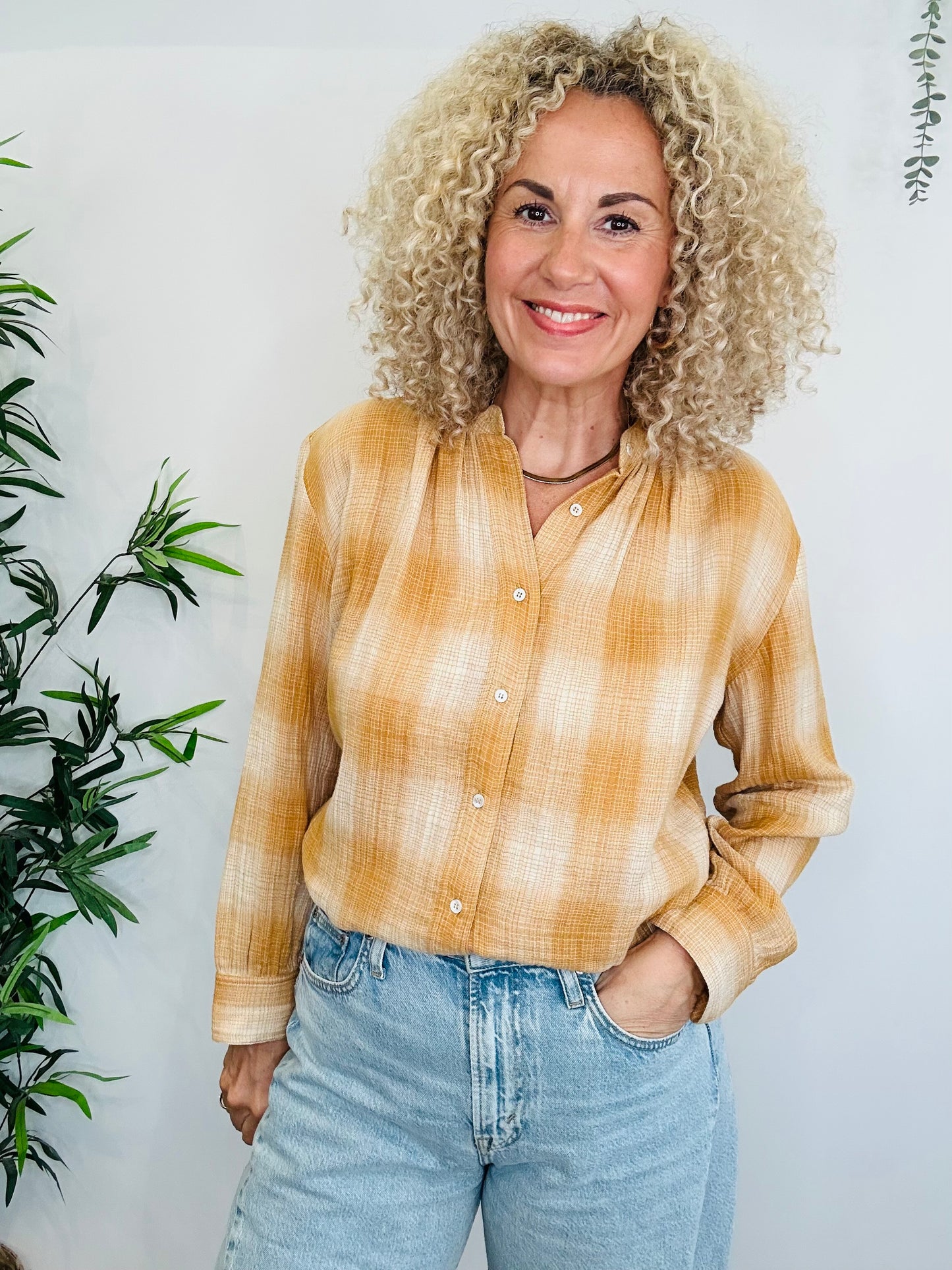 Check Cotton Shirt - Size S