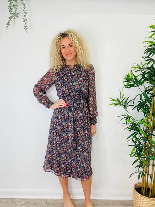 Floral Midi Dress - Size 36