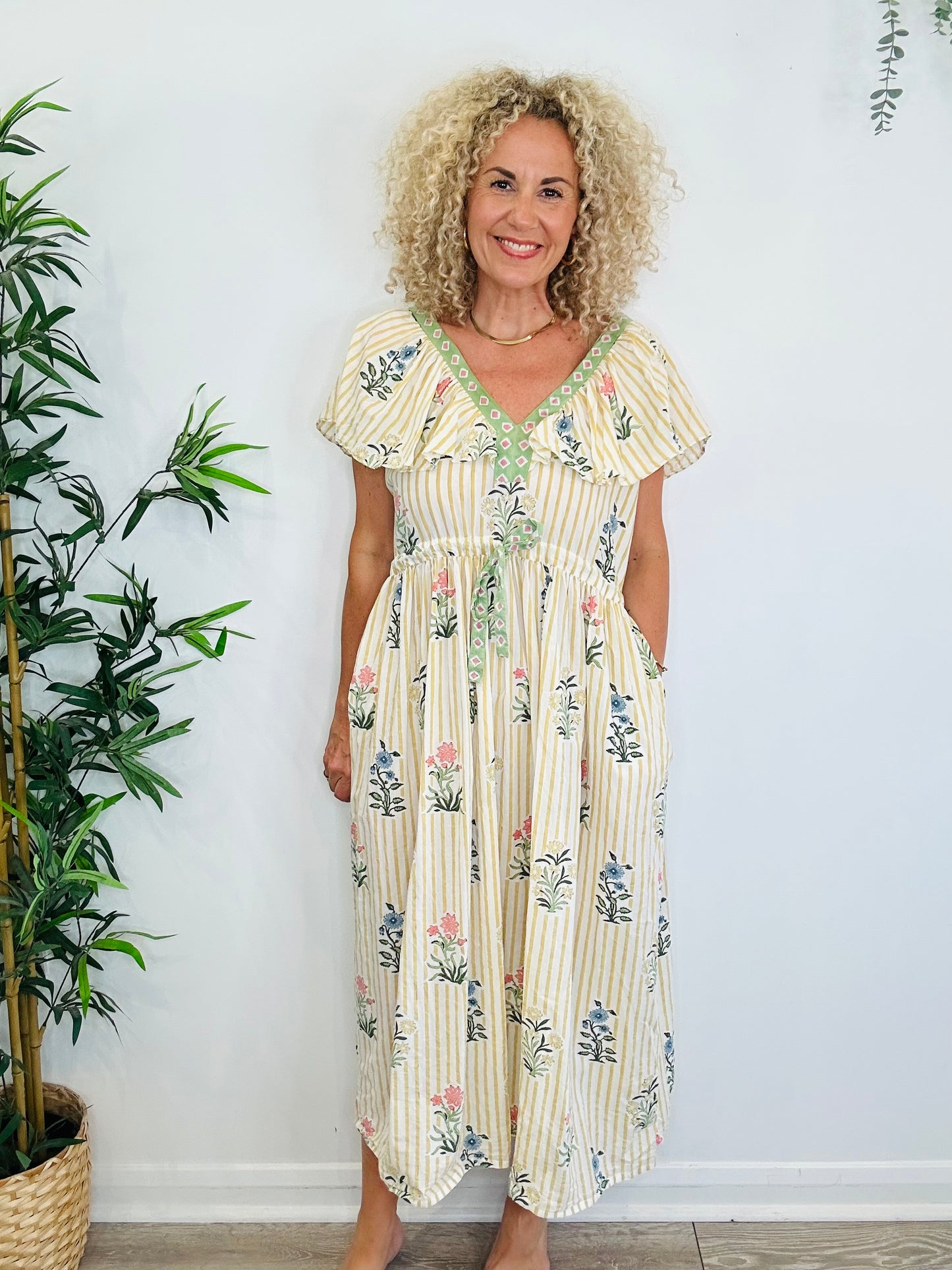 Striped Cotton Dress - Size L