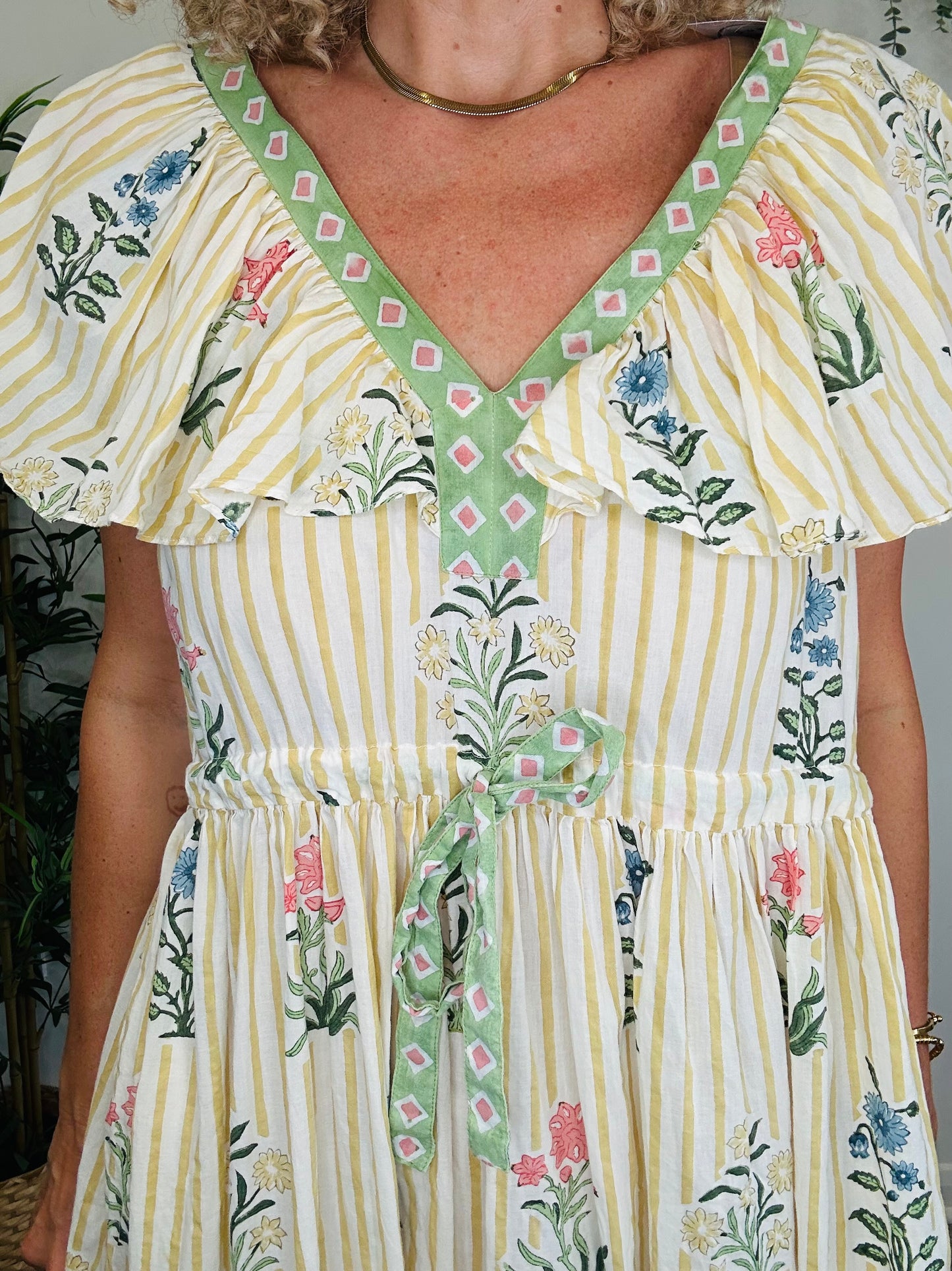 Striped Cotton Dress - Size L