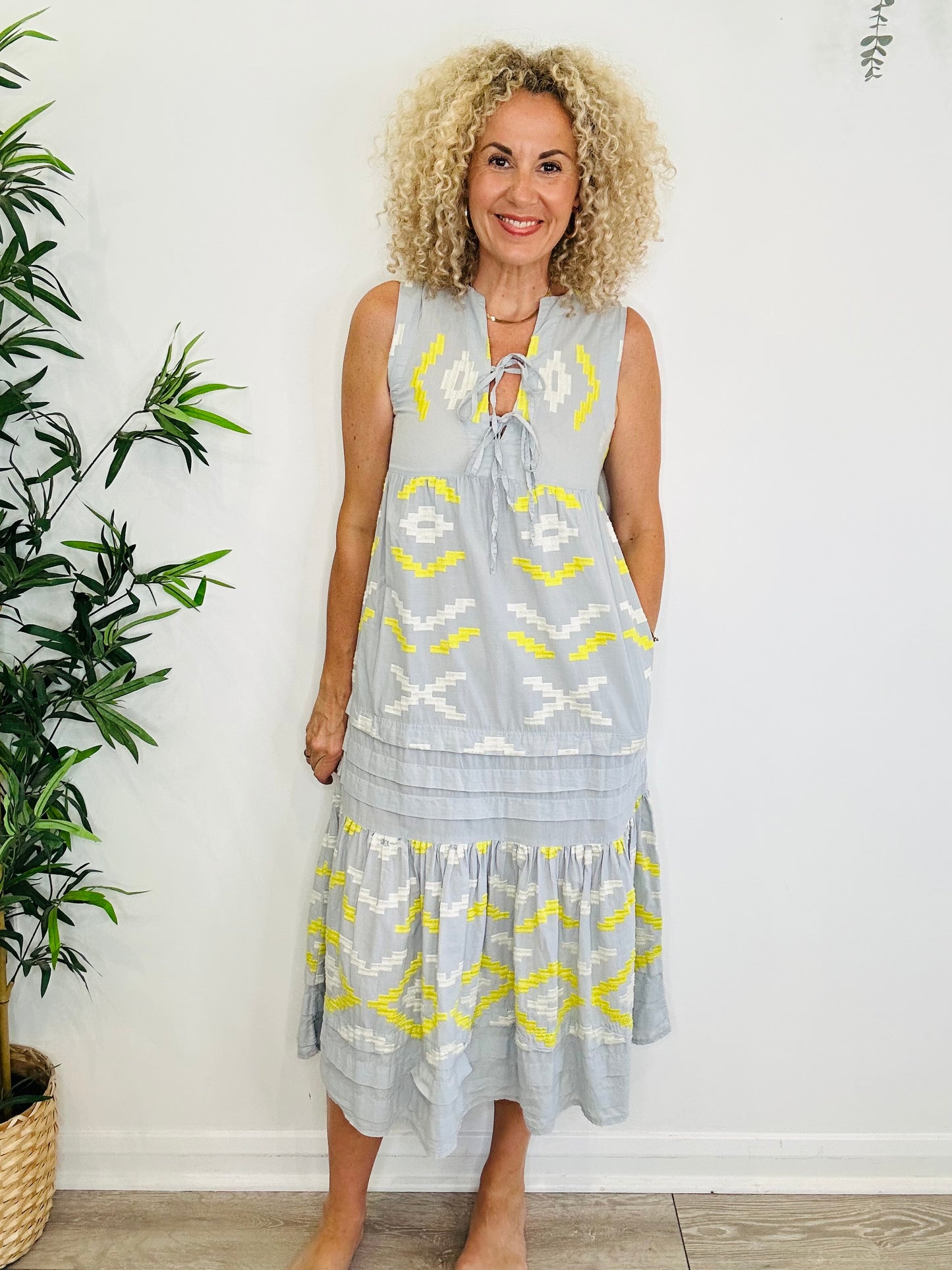 Embroidered Cotton Dress - Size XS