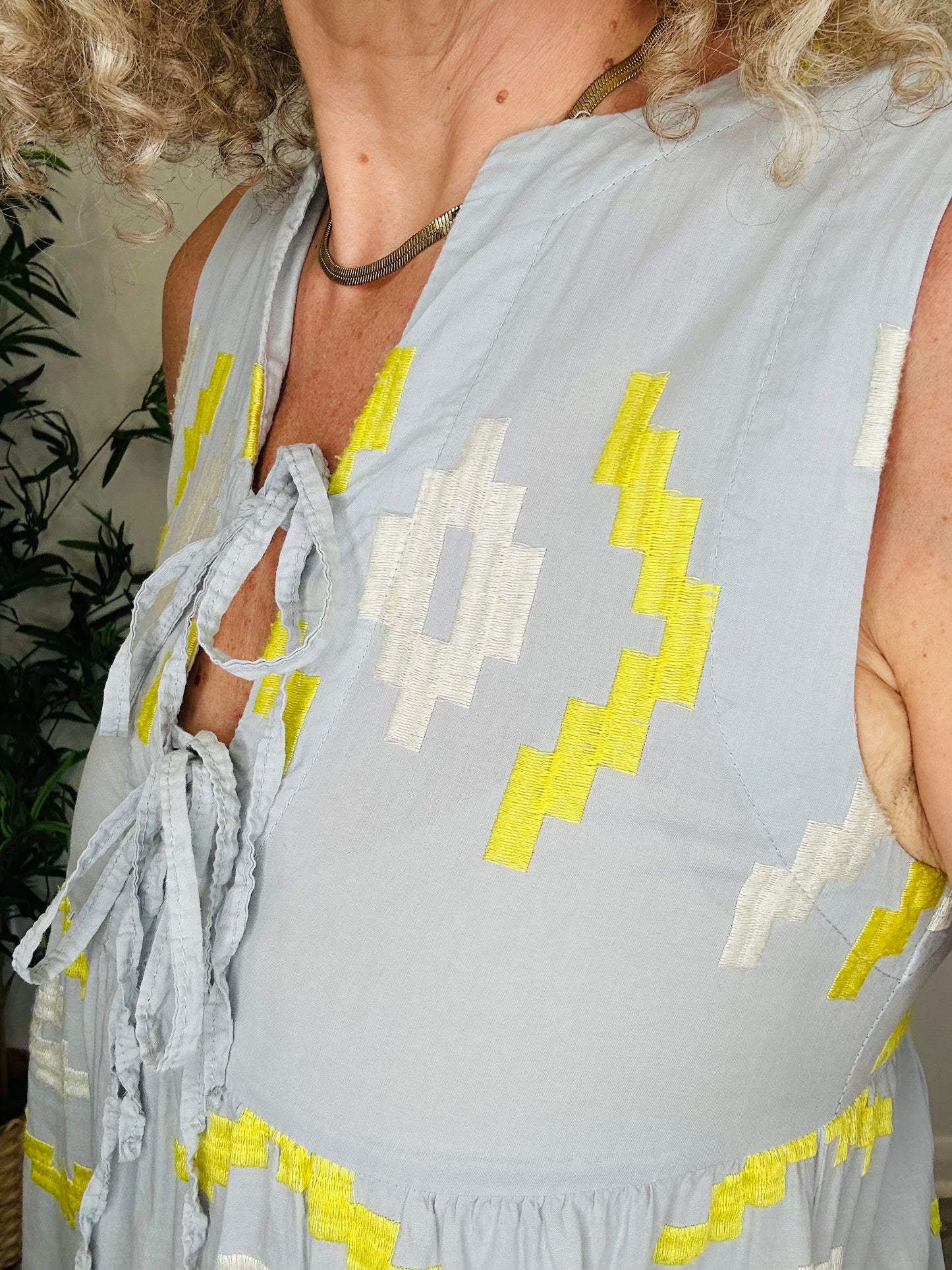Embroidered Cotton Dress - Size XS