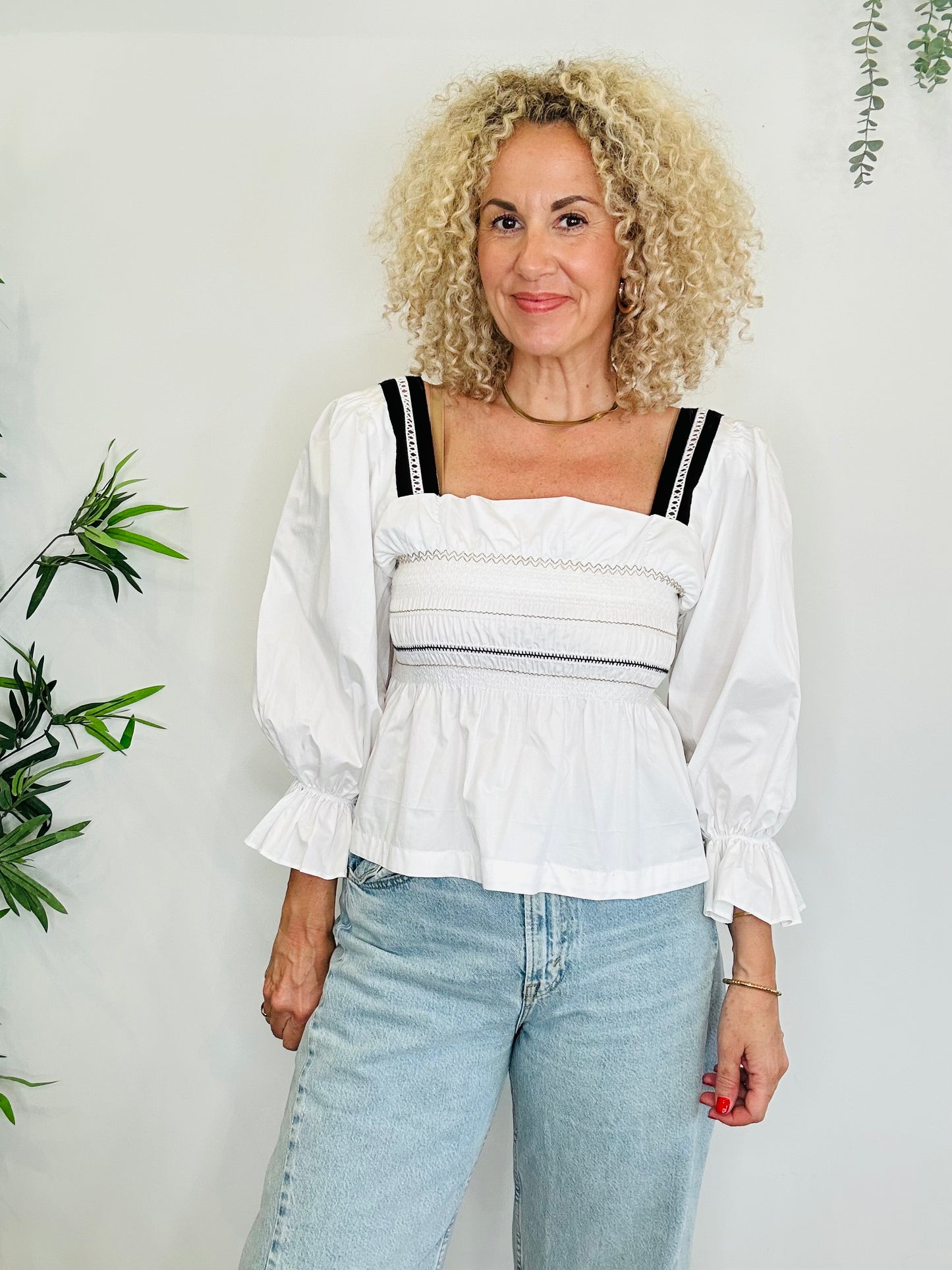 Shirred Cotton Top - Size 40