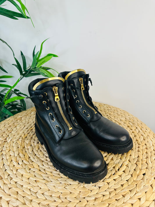 Chunky Leather Boots - Size 40