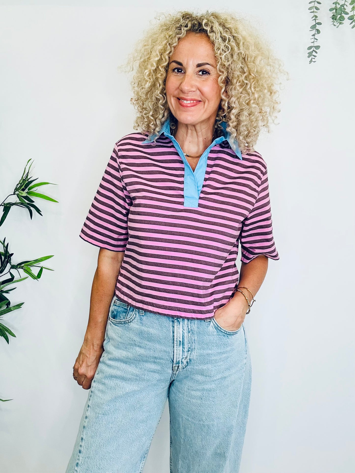 Striped Cotton Shirt - Size 34