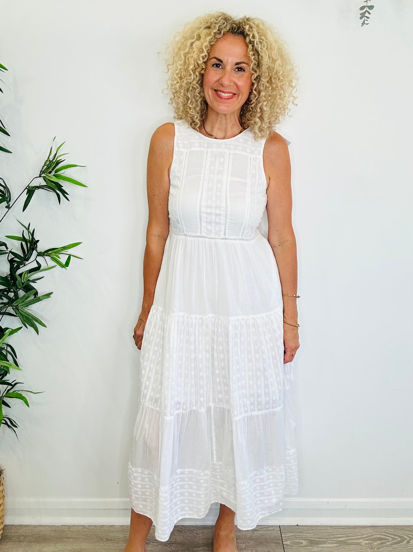 Embroidered Cotton Dress - Size 10