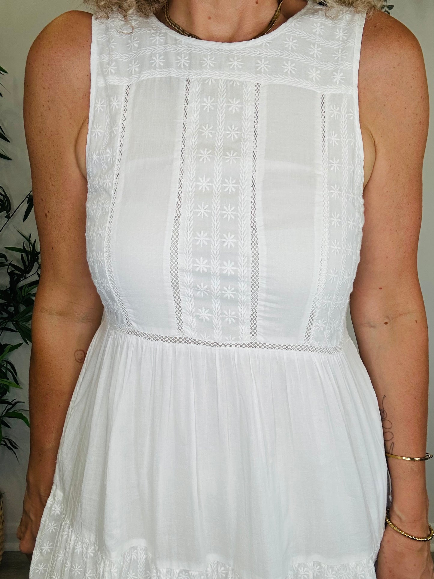 Embroidered Cotton Dress - Size 10