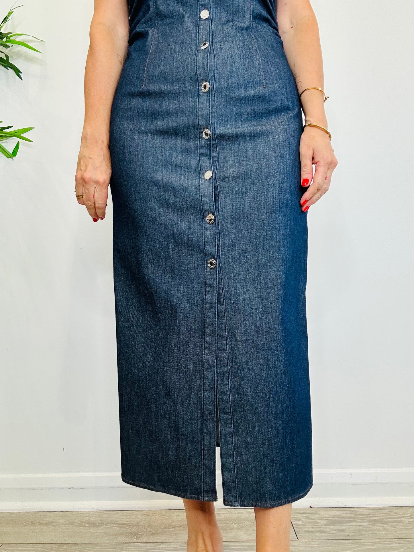 Sleeveless Denim Dress - Size 12