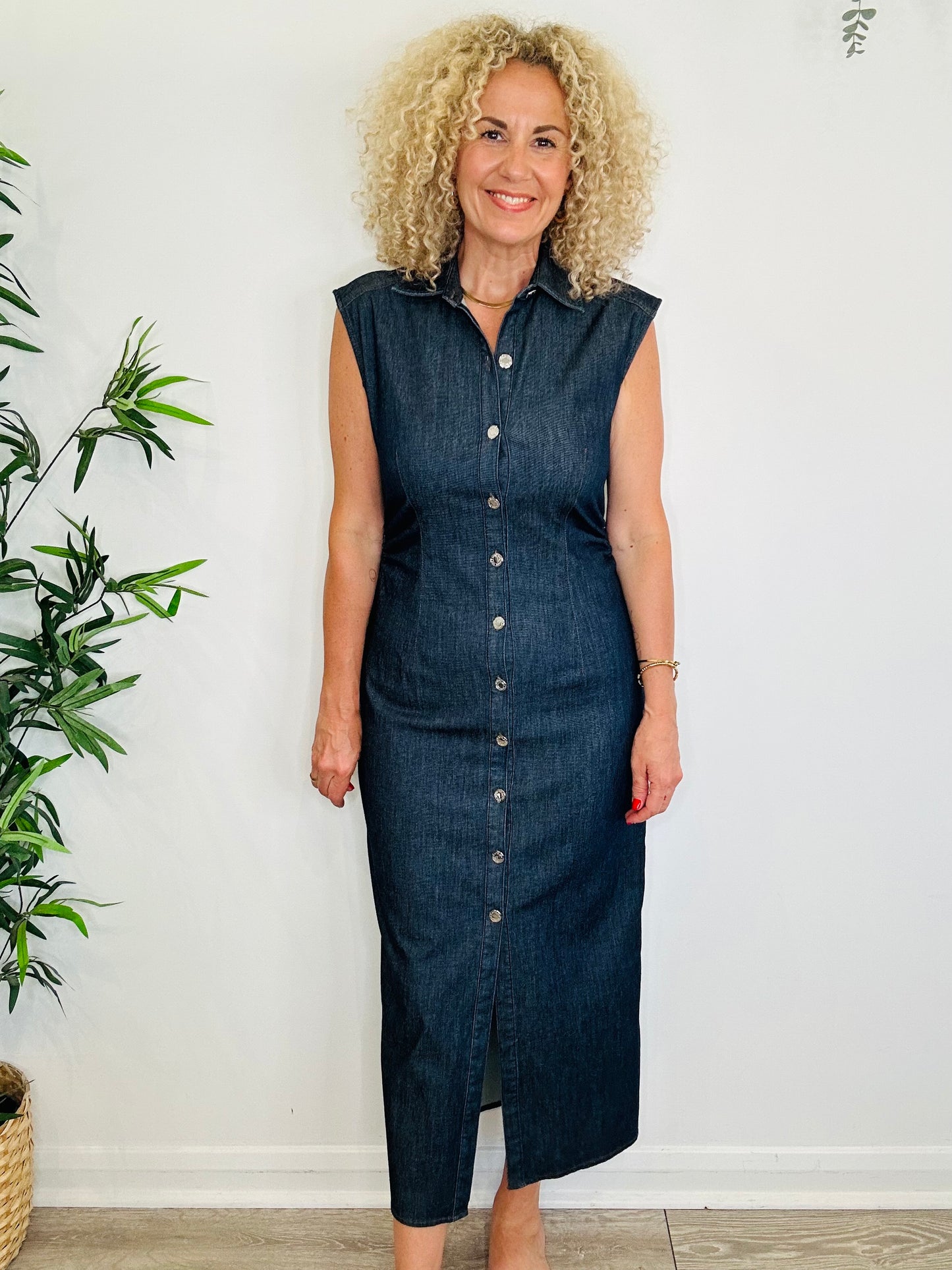 Sleeveless Denim Dress - Size 12