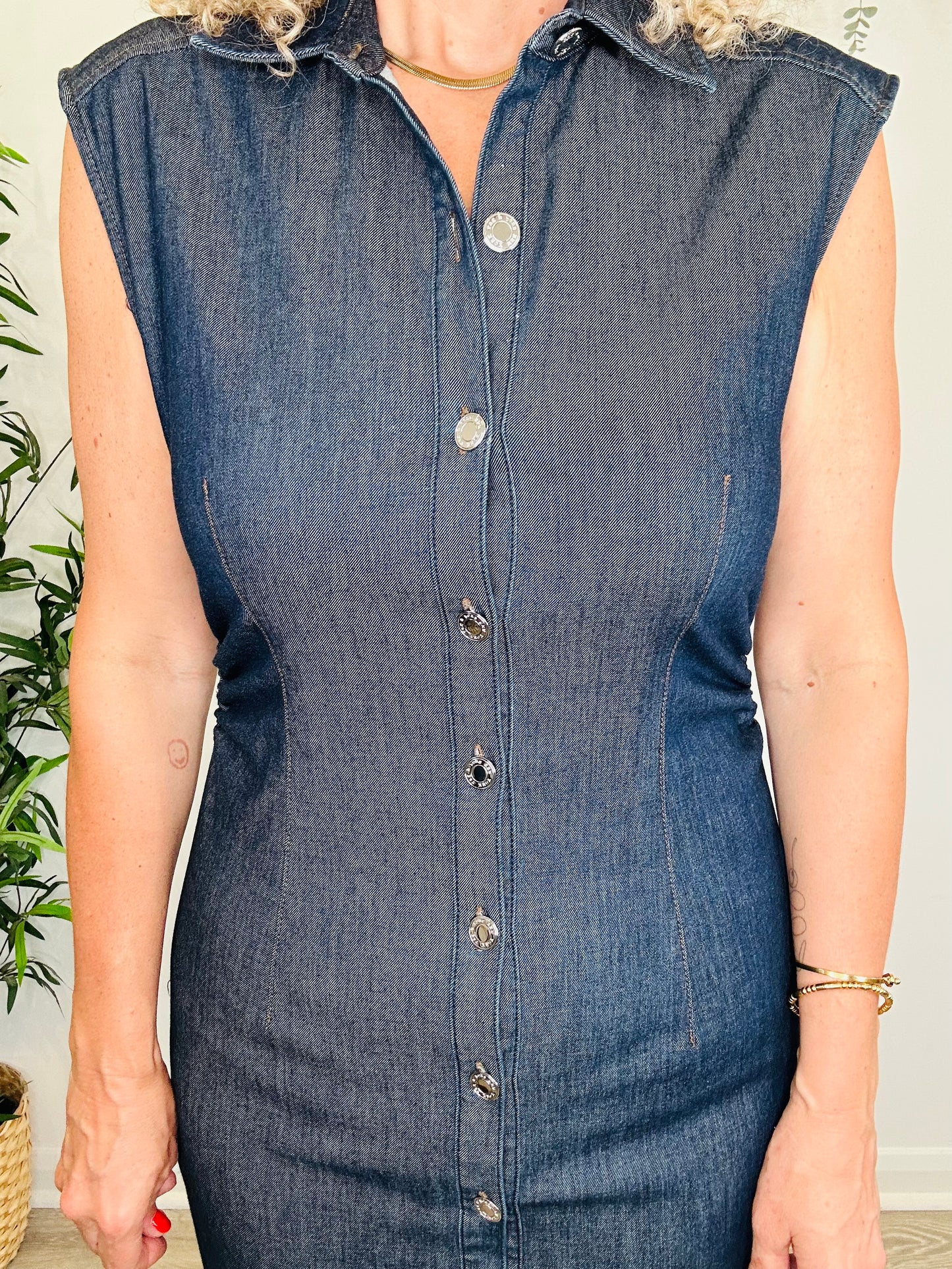 Sleeveless Denim Dress - Size 12