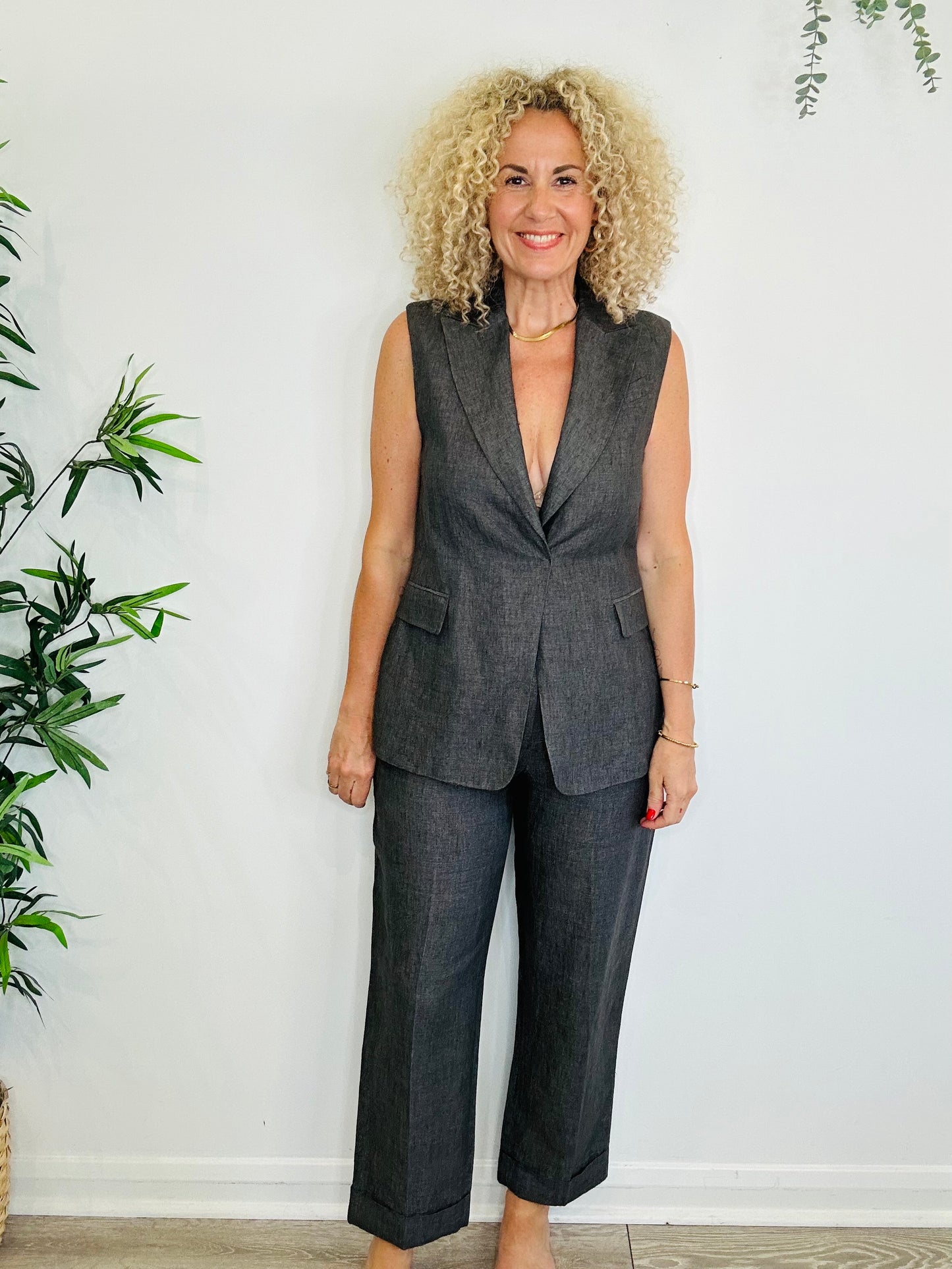 Linen Waistcoat & Trouser Set - Size 10