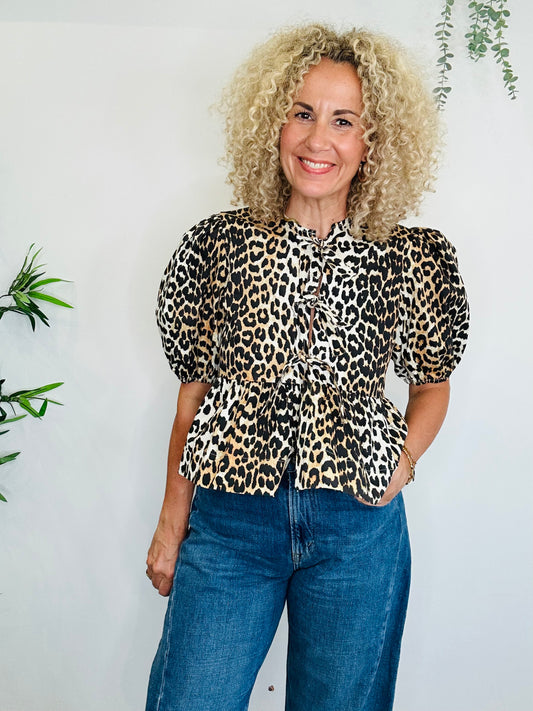 Leopard Print Top - Size 38