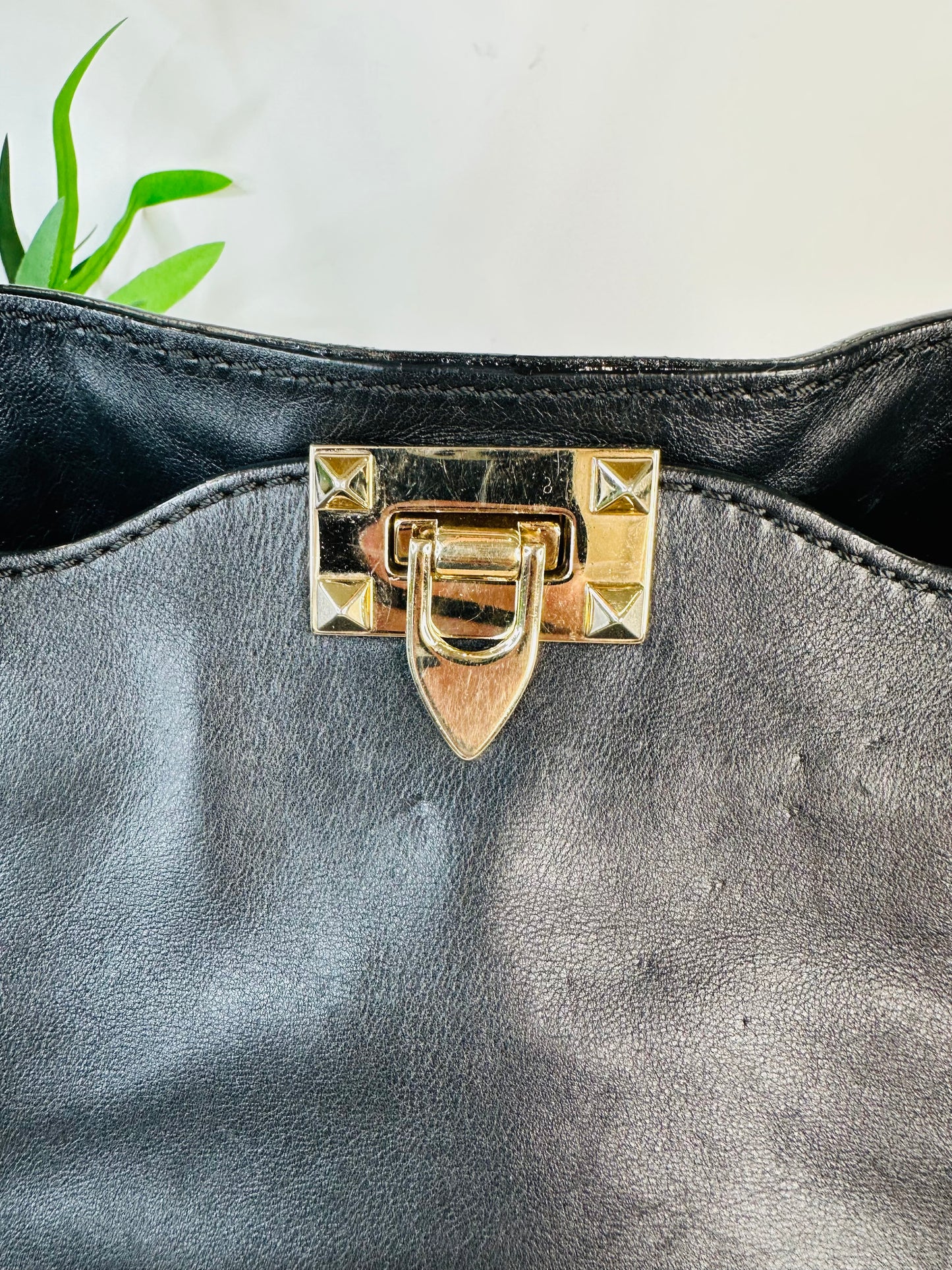 Rockstud Leather Tote