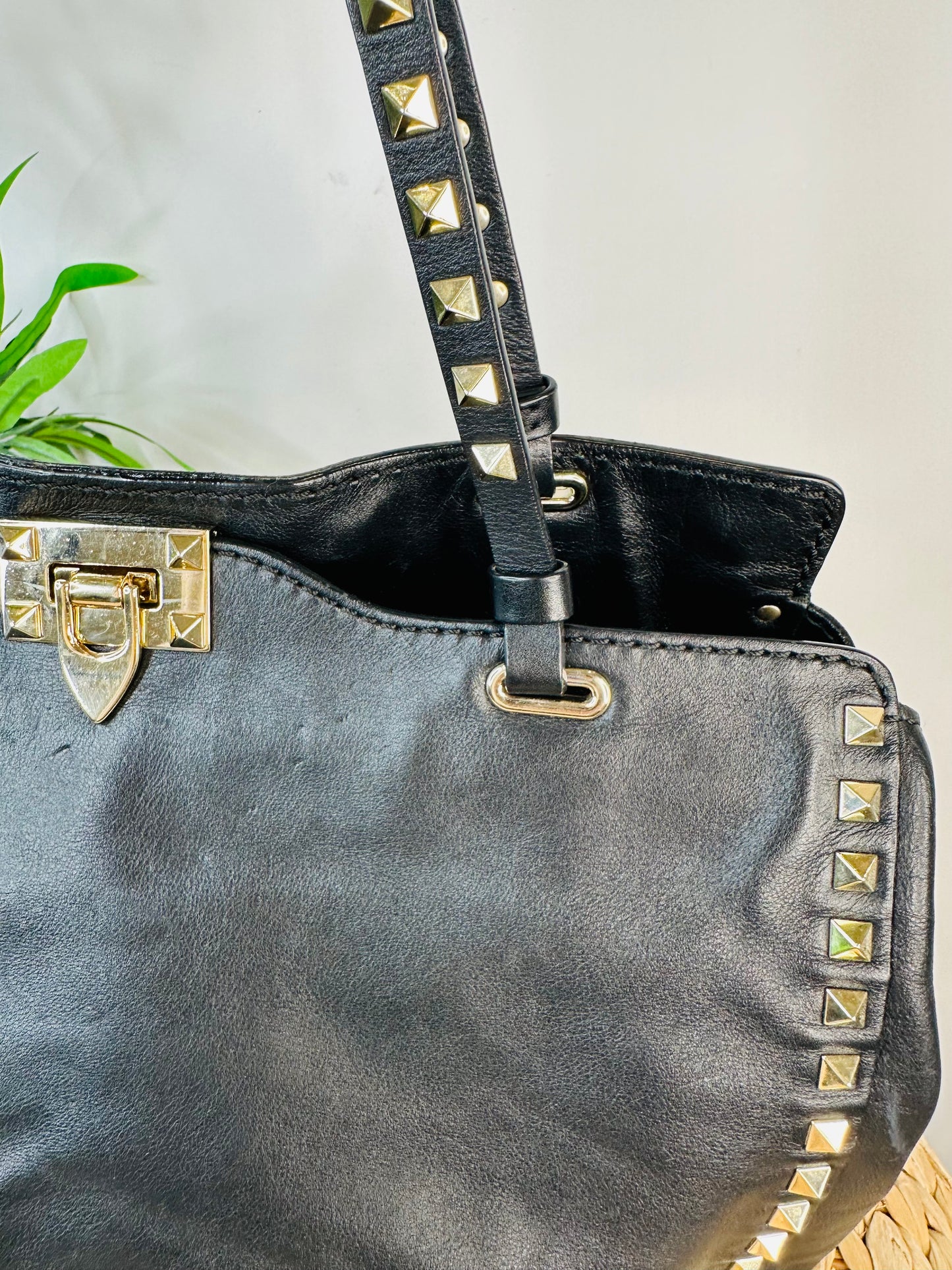 Rockstud Leather Tote