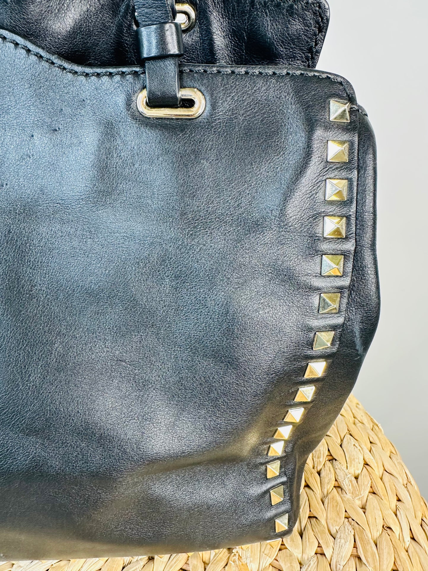 Rockstud Leather Tote
