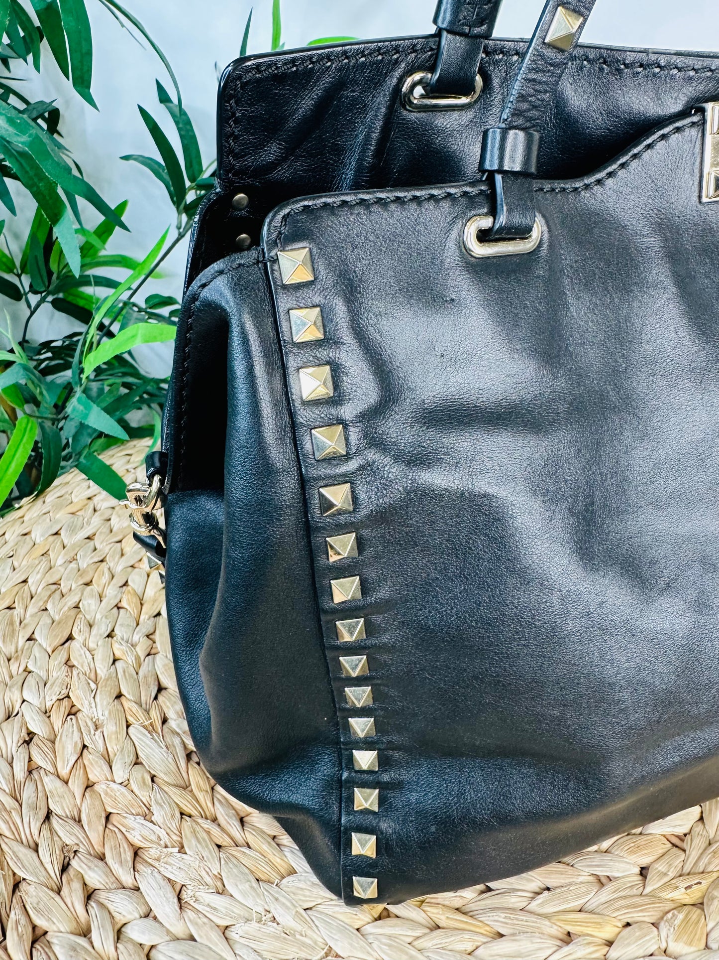 Rockstud Leather Tote