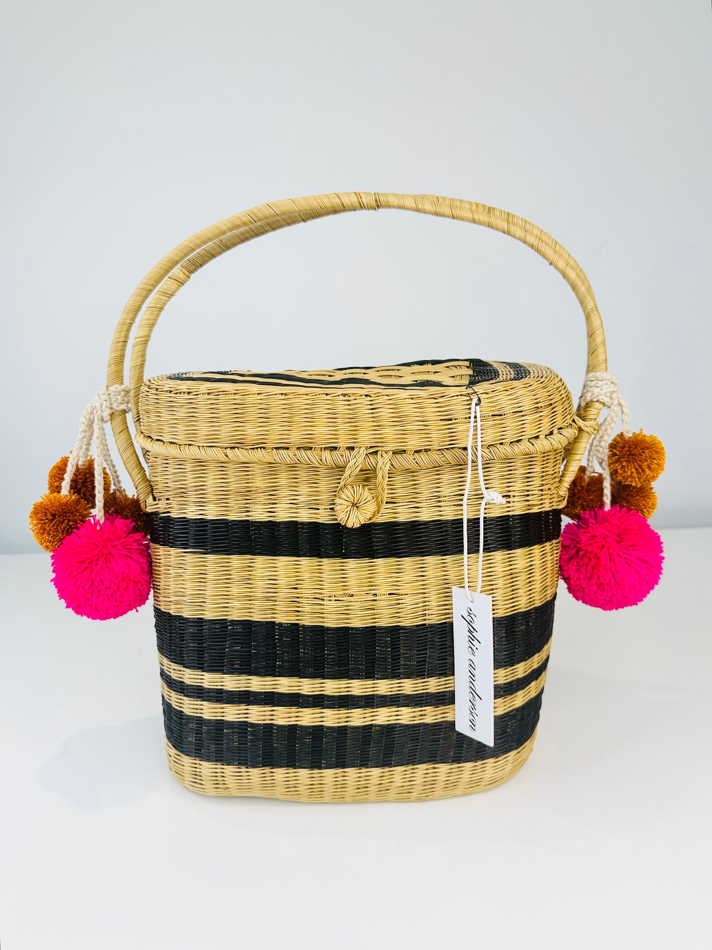 Cinto Stripe Wicker Bag