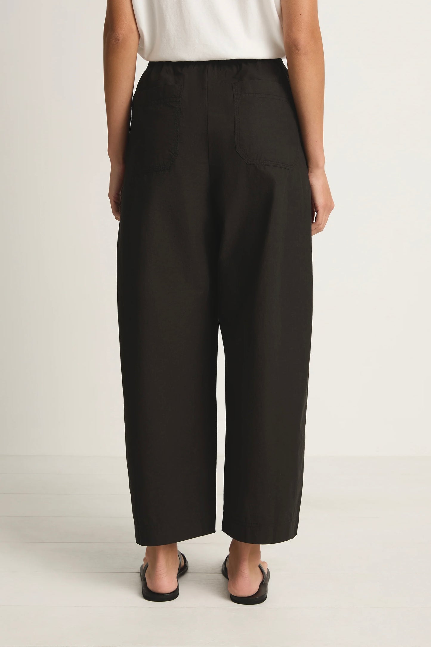 Wide Leg Cotton Trousers - Size XS
